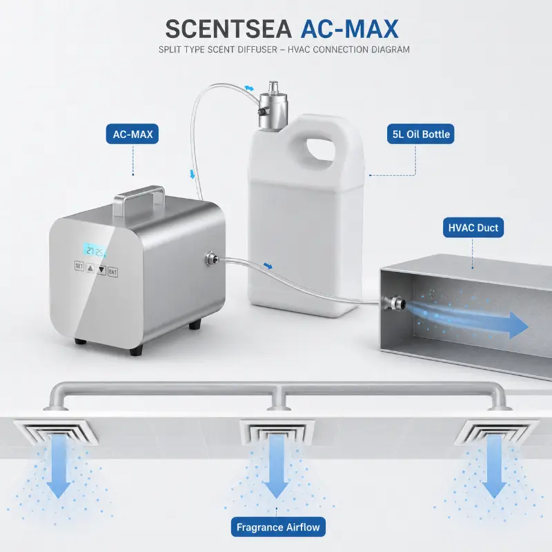 Diffuseur d'huile aromatique pour centre commercial CVC